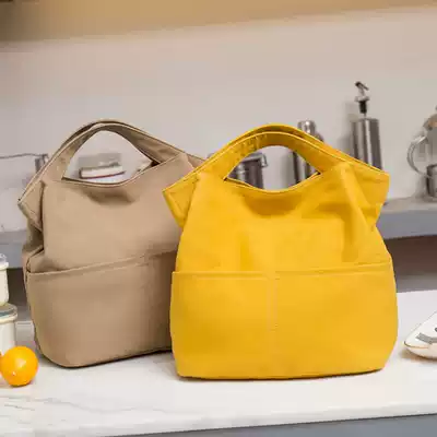 Fashion environmental protection canvas bento with waterproof Japanese portable lunch bag insulated bag handbag office worker with rice bag