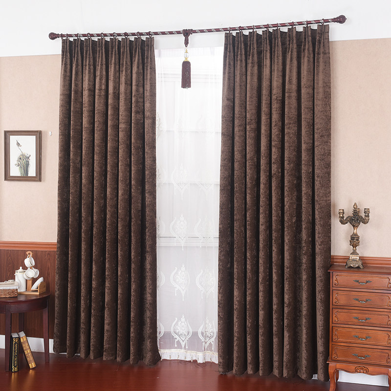 Thickened Chenille Total Shading curtains 100 light-tight sunscreen Insulated Flannel Curtain Bedroom 2021 New
