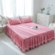 Shen Mu Hàn Quốc dệt bông sợi nhuộm bông rửa một mảnh áo ngủ giường bông bedspread váy ruffle ren - Váy Petti