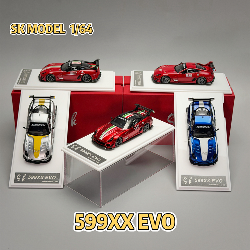 In Stock 1/64 Sk Model 599Xx Evo Metallic Red Metallic Blue Silver Alloy Car Model