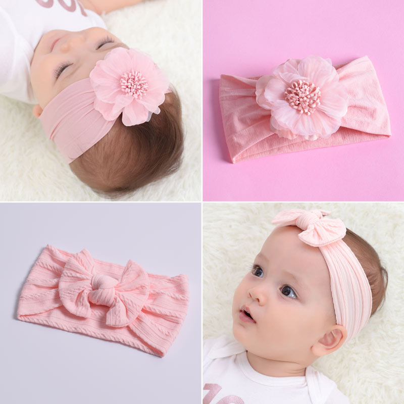 Baby headwear autumn and summer newborn fontanelle hair band baby headflower full moon 100 days one year old skin-friendly hair accessories