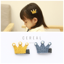 Korean childrens jewelry Pearl crown hair clip Girl hair circle Hair rope Baby small leather band Safety bag cloth clip