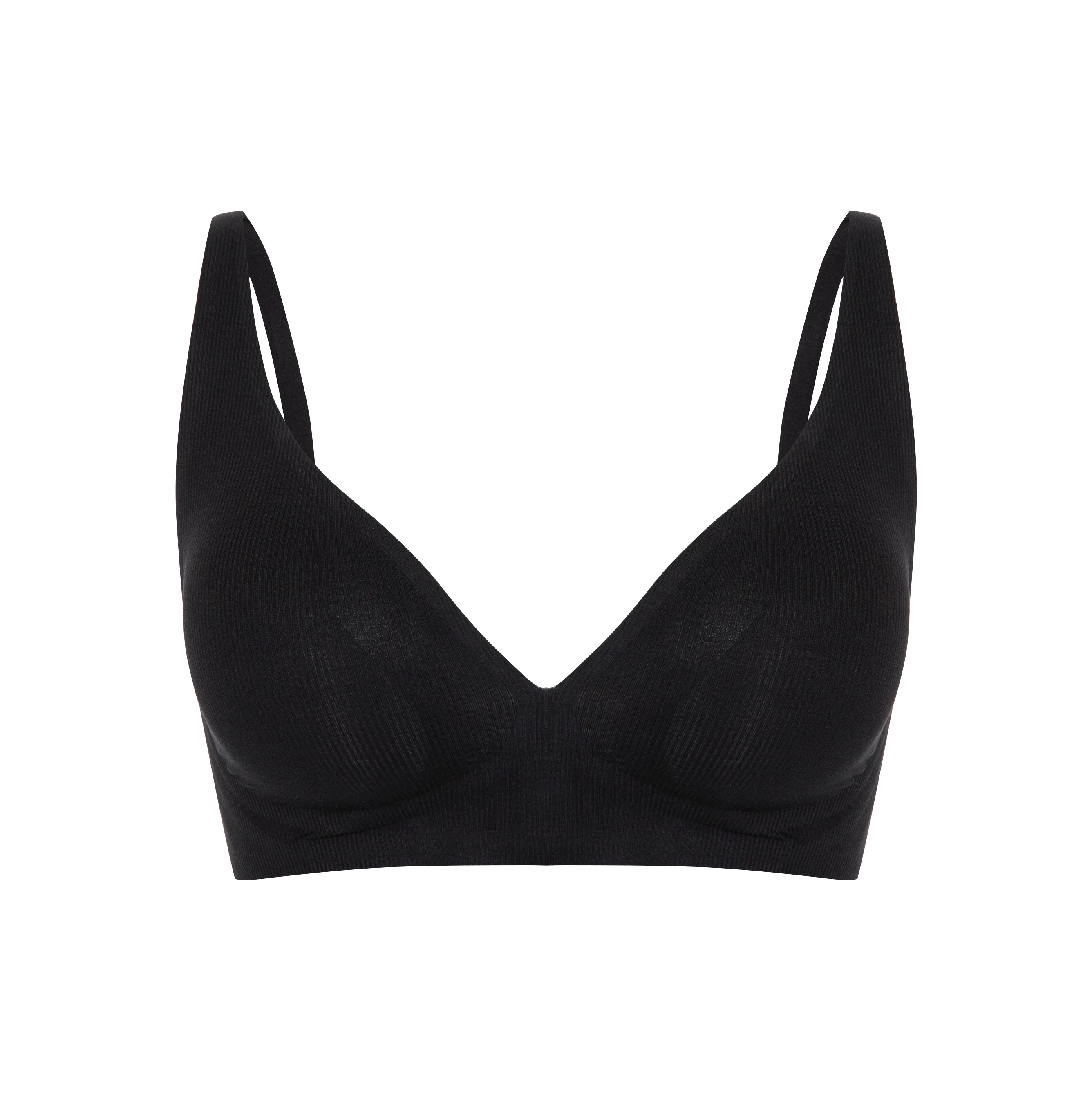 retro vertical stripes small V-neck Tencel bra