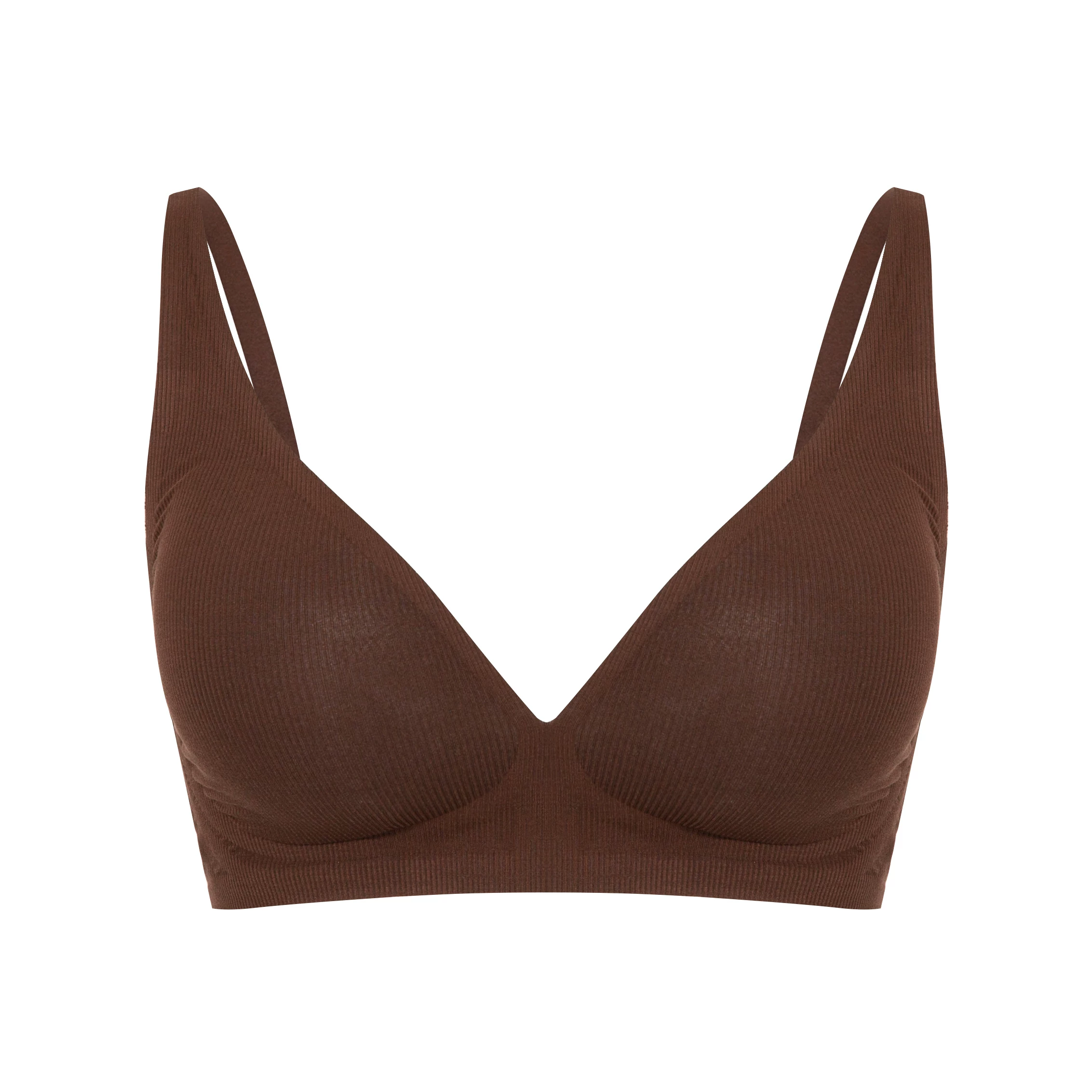 retro vertical stripes small V-neck Tencel bra