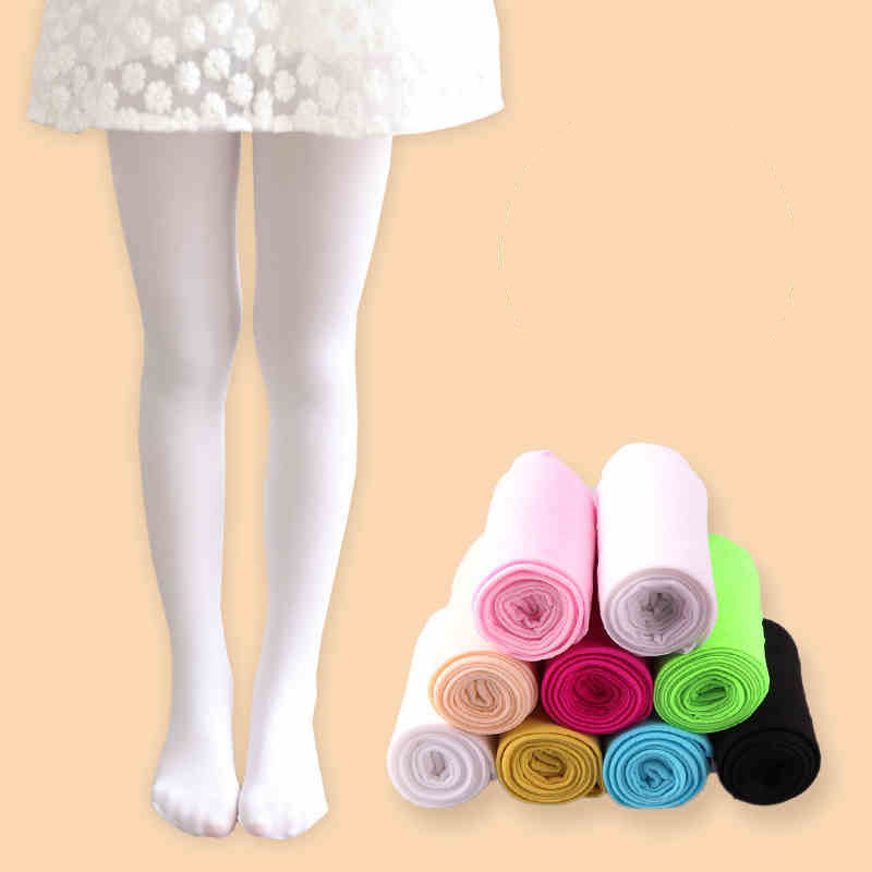 Children's Girls' Summer Thin White Velvet Dance Tights Baby Pantyhose Leggings