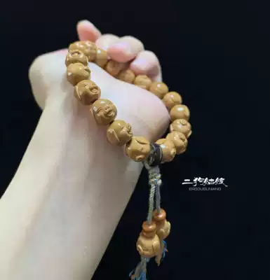 (Cute little pig head string) auspicious zodiac pig eight Jie Wen play American monkey head walnut hand carved hand