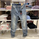 Baleno 2022 spring and summer new style men's Hong Kong style stretch slim washed denim casual trousers 8822114M002