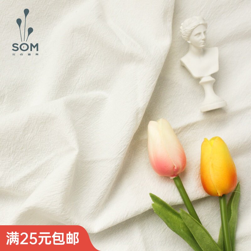 Pure color white texture background cloth jewelry photography posing gourmet table cloth cotton and linen photo props linen white cloth