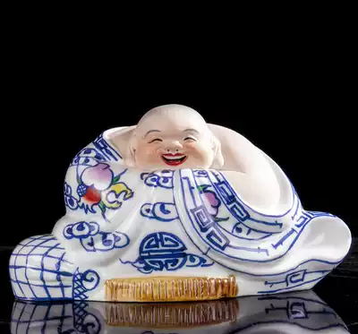 Haha Laughing Buddha Luohan Blessing Security Decoration Home Decoration Cabinet Town House Decoration Gifts Jingdezhen Ceramics