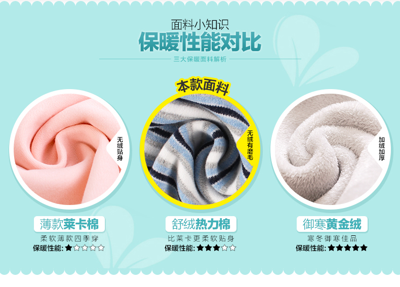 Xionghua Paradise nam lớn trẻ em đồ lót nhiệt trẻ em nhung bông màu xanh lá cây dày mùa thu quần áo bé trai mùa đông thời trang trẻ em hàn quốc