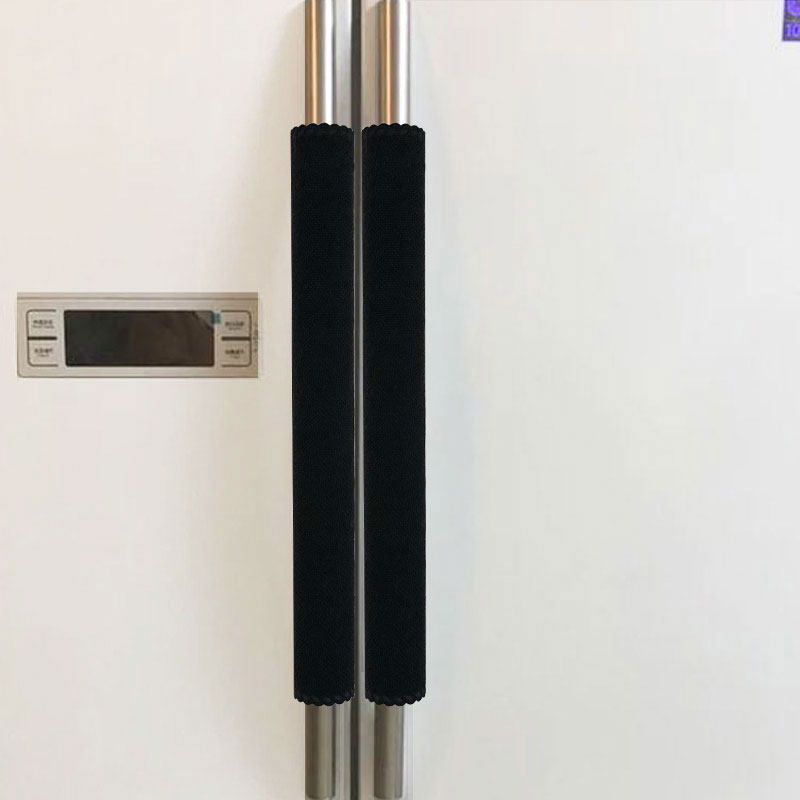 Double door refrigerator door handle protective cover extended fabric Property door anti-collision handrail cover Black pull glove