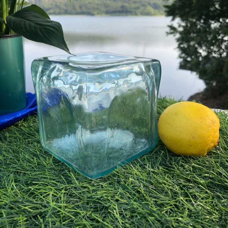 Transparent Resin Imitation Hollow Ice Cube 20cm Cube