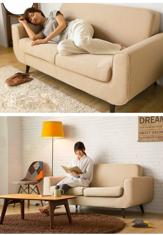 Sofa vải bắc âu lười biếng hiện đại tối giản bình thường căn hộ nhỏ phòng khách ban ngày cà phê phòng trà phong cách ghế sofa vải - Ghế sô pha