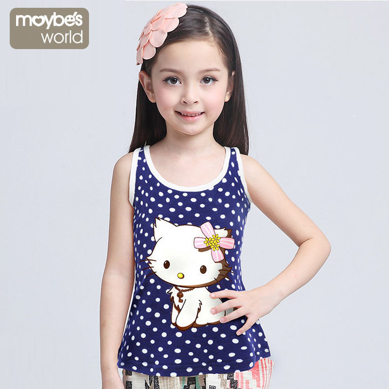 Mebby's world Girls knitted tank top camisole girls baby underwear undershirt spring/summer children's wear