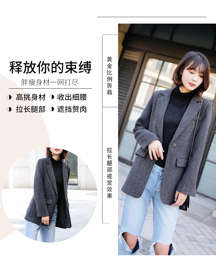 Mùa đông 2018 Hàn Quốc mỏng mảnh nhỏ phù hợp với chic dày retro kẻ sọc ngắn len len phù hợp với áo khoác nữ áo khoác nữ đẹp