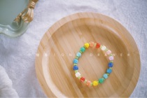 One drawer cute 100 hitch teenage girl colorful tulip flower string bead bracelet female ornament gift