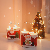 One drawer retro Santa resin candle holder cute pendulum candle birthday holiday gift