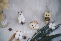 "A drawer" handmade forest straw pine cone owl hedgehog bear animal pendant gift 38