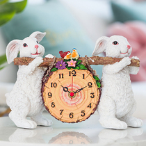 Clock Pendulum seat clock personality Creative European-style Decorative Watch Living Room Bench Pendulum Table Small Bedroom Light Extravagant clock