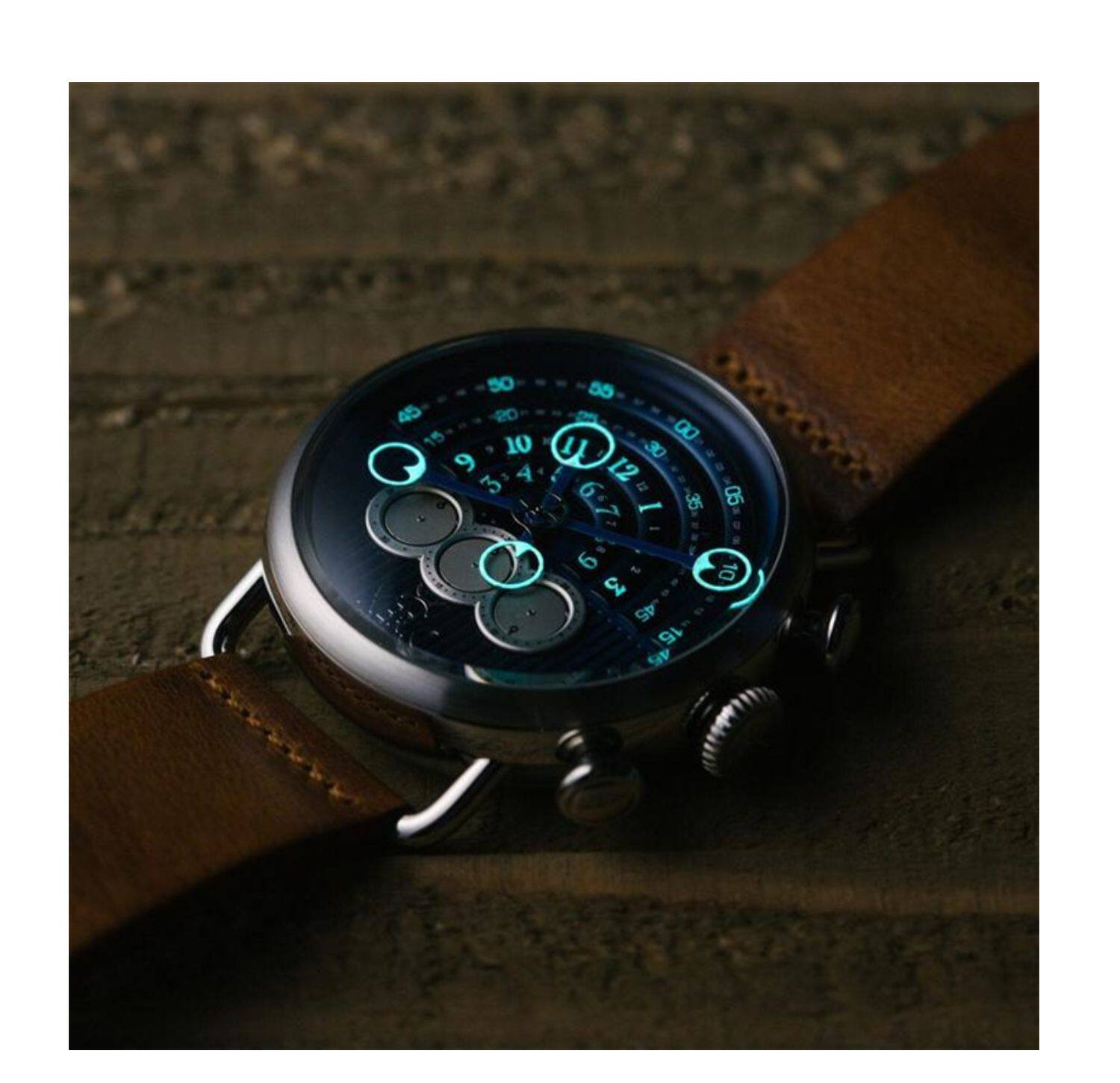 Часы Европа xeric男表halograph chrono网红潮款大表盘手表男夜光新款石英表