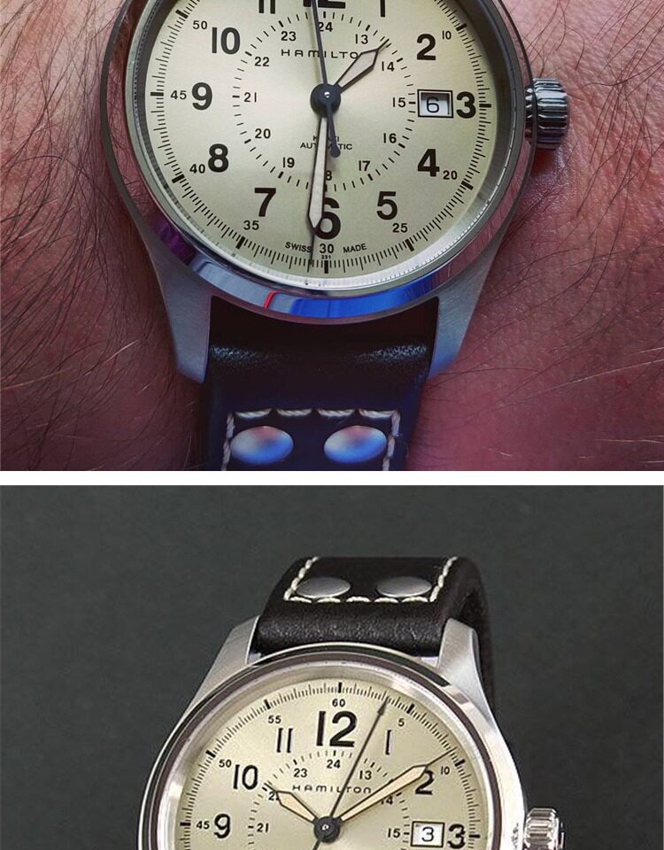 Швейцарские наручные часы hamilton汉密尔顿khaki field自动机械男表复古瑞士腕表h70595523