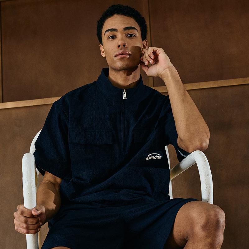 Overseas Purchasing Diadora Men's Tennis Top Half-Zip Short-Sleeve Tennis Training Daily Sports Wear
