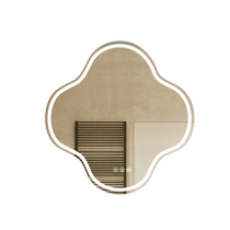 Four-leaf clover special-shaped smart led bathroom mirror internet celebrity mirror bathroom lighted makeup mirror wall hanging wall round mirror