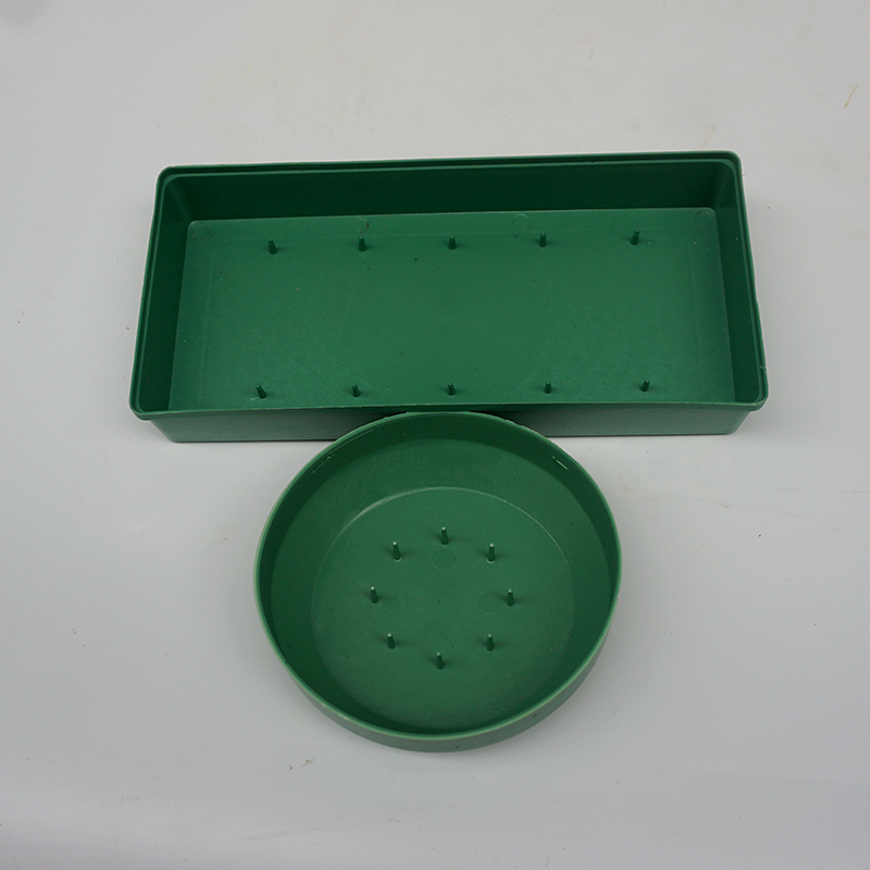Conference Desktop Opening tripod Flower Clay Tray Plastic Needle-pan Flower Pots Green Flower flower Shop Flower Shop Supplies