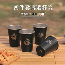 Outdoor 304 food grade stainless steel camping water cup high temperature resistant picnic portable coffee cup camping tea cup
