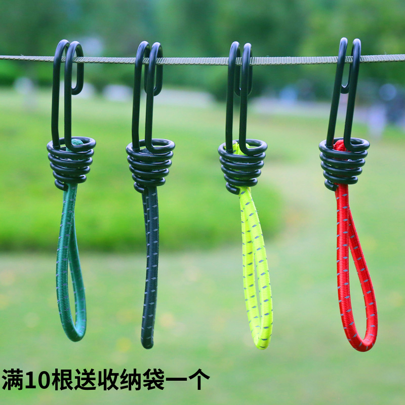 アウトドアキャンプテント弾性ロープバックル固定バインディングベルト弾性ロープフックキャンプキャノピーアクセサリー防風プルロープ