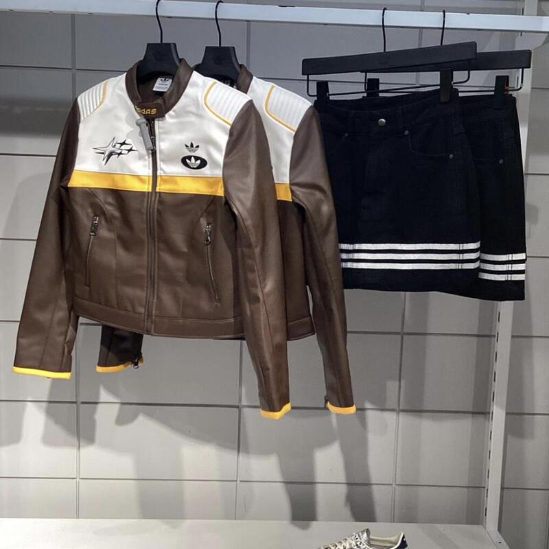 Adidas Trefoil Song Yuqi Women's Sports Trendy Retro Leather Jacket Jm8023 Jm8024 Adidas Trefoil Song Yuqi Women's Sports Trendy Retro Leather Jacket Jm8023 Jm8024