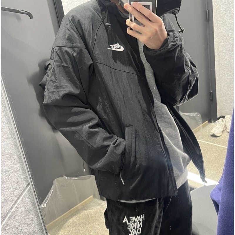 Nike Nike Autumn and Winter Men's Sports and Leisure Trendy Classic Velvet Warm Hooded Jacket Fb8619
