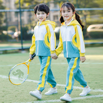 School uniform set primary school sportswear spring and autumn dress childrens class uniform kindergarten Garden dress autumn cotton three-piece tide