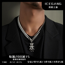 ICEGANG Original Liquid Metal Dissolved Little Bear Necklace Man Senior Sense New European And European Hip Hop Wind Pendant