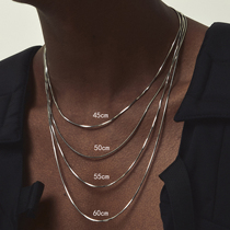 ICEGANG S925 pure silver necklace men gold plated American without fading fine serpent bone chain neck chain vegetarian chain small crowdsourced