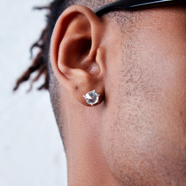 ICEGANG round diamond zircon S925 pure silver dragon claw nail Chinese wind hip hop hiphop European and American couple trends