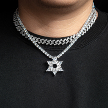 ICEGANG Hip Hop Trend Six Manga Star Full Drill Pendant Male Money Chain Hanging Pendant Minima Couple Inlays Jewel Ins