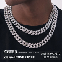 ICEGANG three-dimensional full diamond bubble heavy industry Cuban necklace hip-hop mens and womens bracelet Europe and the United States trend diamond-encrusted jewelry