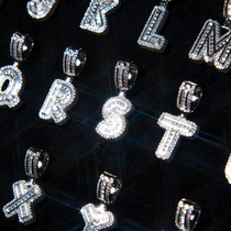 ICEGANG personality letter card zircons and European and American necklace male wave hip hop English male and female mosaic splicing new national tide