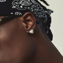 ICEGANG retro baroque pure silver love earrings lovers trendy streets full of men and women jewels