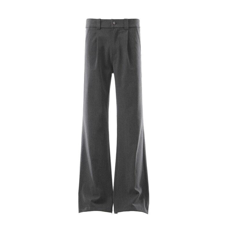 Wk452 High Street Old Money Style Unisex High-End Solid Color Drapey Design Men's Slim Fit Slightly Flared Casual Trousers