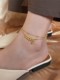 Fortune-Attracting Five Emperors Coin Anklet 2025 New Trendy Copper Coin Good Luck Sexy Anklet 18K Gold Titanium Steel Non-Fading