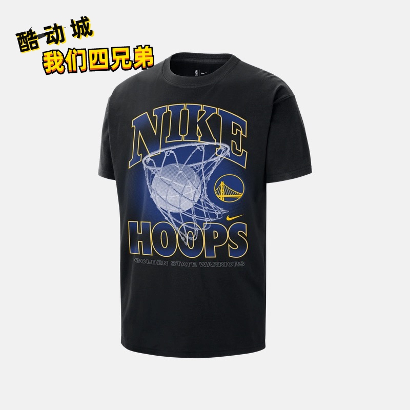 Nike/Nike Nba Men's Breathable Golden State Warriors Printed Short-Sleeved Sports Casual T-Shirt Hq1281-010 Nike/Nike Nba Men's Breathable Golden State Warriors Printed Short-Sleeved Sports Casual T-Shirt Hq1281-010