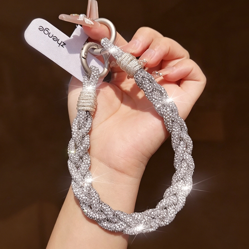 Flashy Woven Phone Chain Lanyard with a Heavy-Duty Design, Wrist Chain Bracelet with a Light Luxury and High-End Feel, Double-Ended Buckle Wristband Flashy Woven Phone Chain Lanyard with a Heavy-Duty Design, Wrist Chain Bracelet with a Light Luxury and High-End Feel, Double-Ended Buckle Wristband
