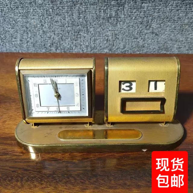 Western antique brass rensie on a calendar Mantle - desk clock clock clock clock - clock