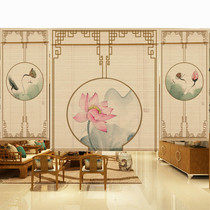 Custom printed bamboo curtain decorative curtain Roller shutter door curtain partition louver bamboo lift Chinese household shading shade