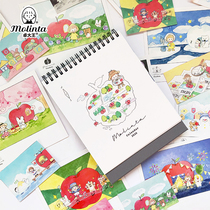 Zhuo King Molinta Apple Village Series Postcard Calendar Sticker Original Pattern Character Azhuo Sticker