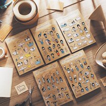 Right Superman new product transparent cut small sticker full set of dog cloud hug Ghost Flower character cute hand tent sticker