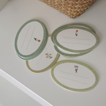 Ink Grain Stationery Institute Tulip Tulip gold convex version printed small card oval cabin compress to retro Amoor