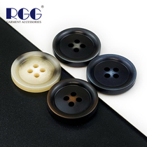 New simple resin button mens four-eye thin edge button two-color gradient pattern button womens jacket suit button